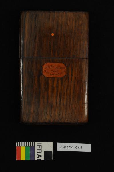 VISITING CARD CASE, wood, ship relic, ex HMS Royal George (1756)