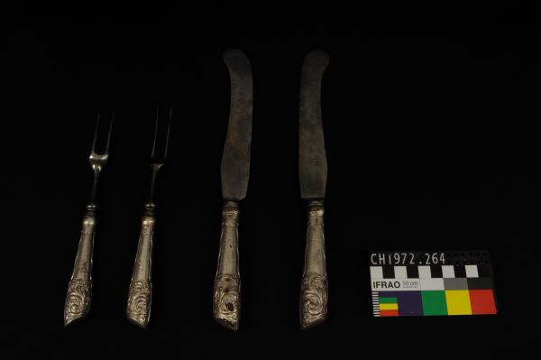 2 TABLE KNIVES AND FORKS, (Fauntleroy Collection)