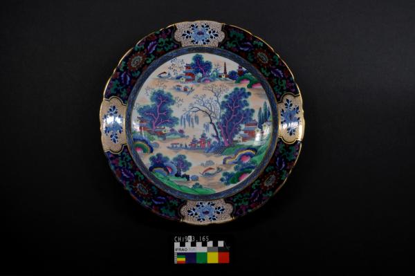 PLATE, hand painted, Chinese style, made in England