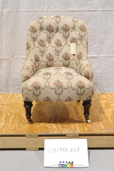 CHAIR, floral upholstery