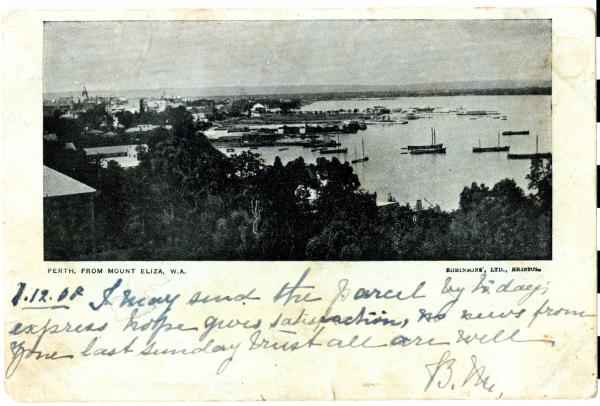 POSTCARD, Perth 1908