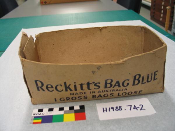 BOX, 'Reckitt's Blue', cardboard