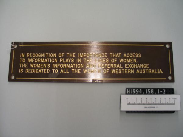 PLAQUE, Womens Information Referral Exchange