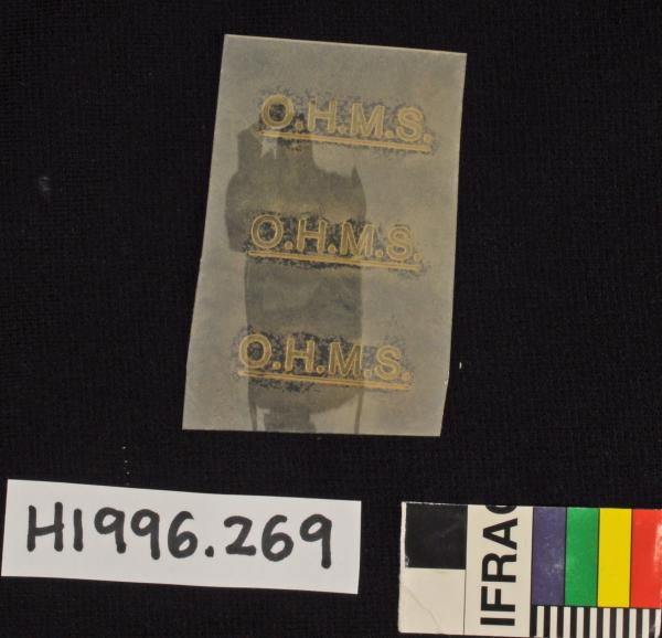 ASAHI PHOTO RESIN (A.P.R.) PLATE, 'O.H.M.S.'