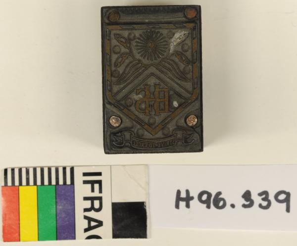 PRINTING BLOCK, 'BHS', wood
