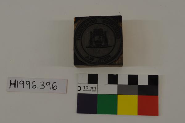 PRINTING BLOCK, Education Department Perth W.A., wood