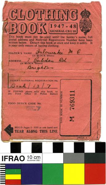 CLOTHING RATION BOOK