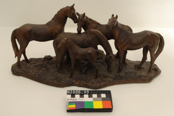 SCULPTURE, Group of Standing Horses
