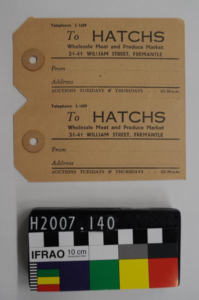 LABEL x2, Cardboard, ‘To HATCHS’