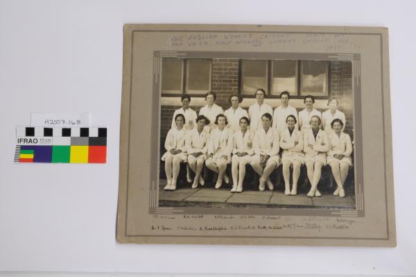 PHOTOGRAPH, Official(?), black & white, English Women’s Cricket Association Training Team, mounted, autographed, November 1934