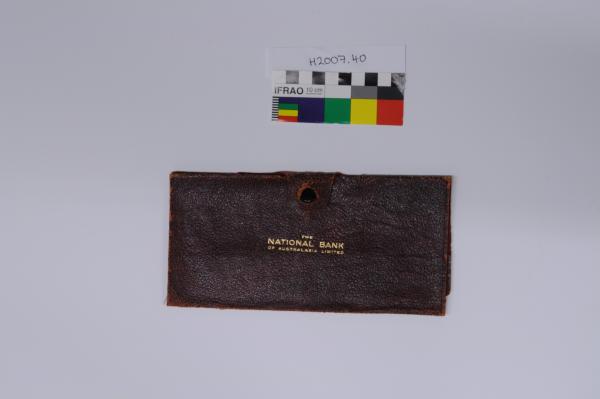 WALLET, leather, ‘The National Bank of Australasia Limited’