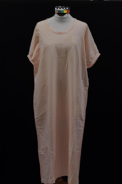 NIGHTDRESS, pink, linen?, hand embroidered