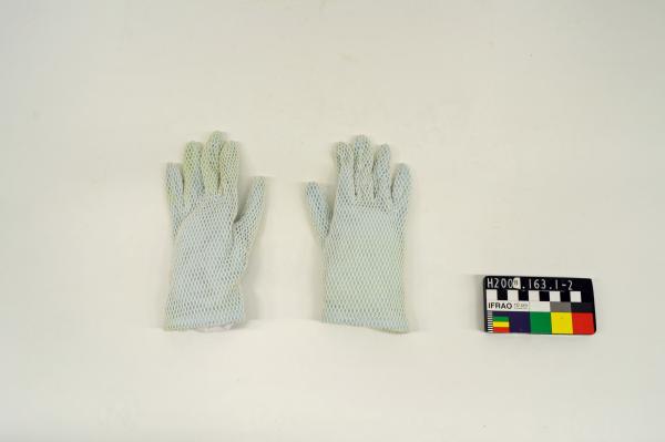 GLOVES, day, light blue, heavy white net