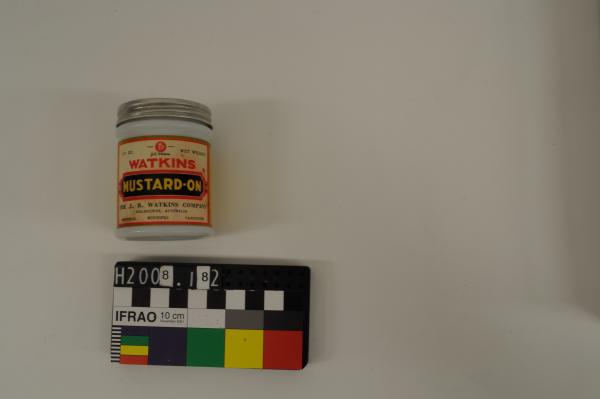 JAR, ‘WATKINS/ MUSTARD-ON’, tin lid
