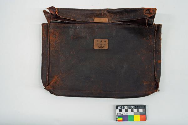 SATCHEL, brown, leather, damaged