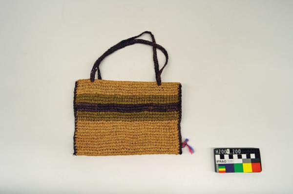 BOOK COVER, raffia, striped, handle