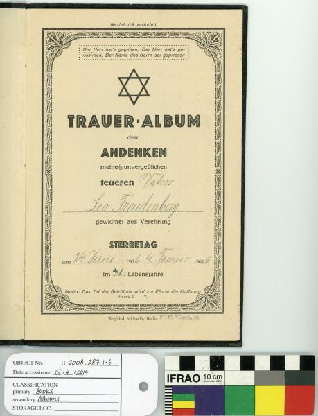 MOURNING ALBUM, Leo Freudenberg, ‘TRAUER ALBUM’