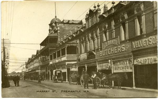 POSTCARD, ‘MARKET ST., FREMANTLE. W.A.’