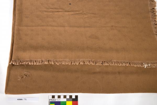 TABLE CLOTH, brown cotton, fringing