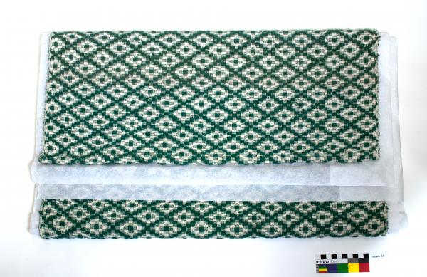 FABRIC SECTION, green and white, made by Roma Petrolo