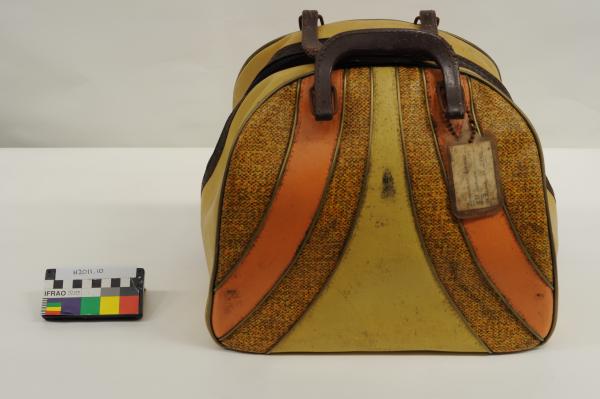 BAG, ten pin bowling, ‘Brunswick’, yellow & orange