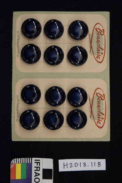 Beauclaire Blue Moulded Buttons on Original Card Beauclaire Blue Moulded Buttons on Original Card