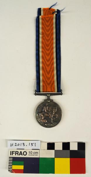 MEDAL, BRITISH WAR MEDAL, 1914-1920, WWI. Rim stamped ‘3915 PTE. M. HARWOOD. 16 BN. A.I.F.’, 1919