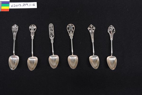 COFFEE SPOONS, set of 6, JAB Linton, with wildflower motifs