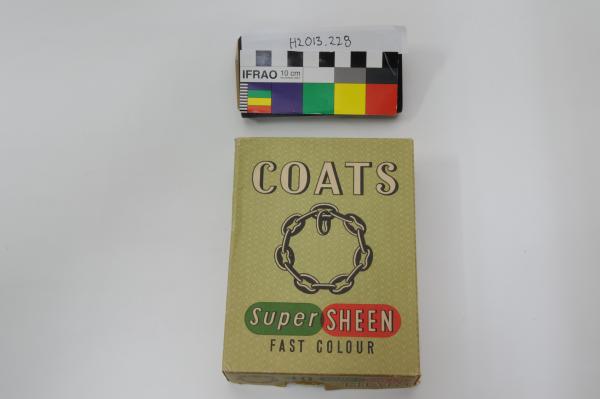 CONTAINER, with lid, for thread spools, ‘COATS SUPER SHEEN’