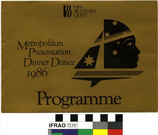 INVITATION, ‘Metropolitan Presentation Dinner Dance’, Miss W.A. 1988, Ohna Green