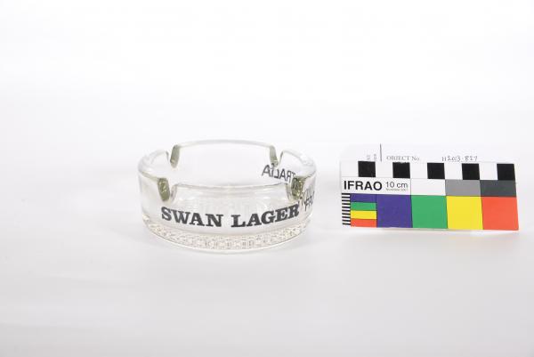 ASH TRAY, glass, ‘SWAN LAGER FROM AUSTRALIA’