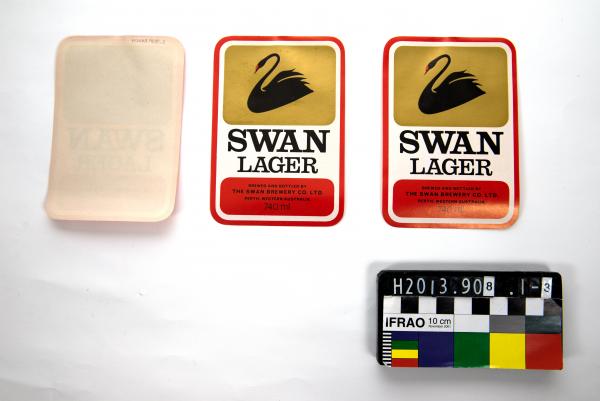 BEER LABELS, x3, large, rectangular, 'SWAN/ LAGER', Swan Brewery, 740ml