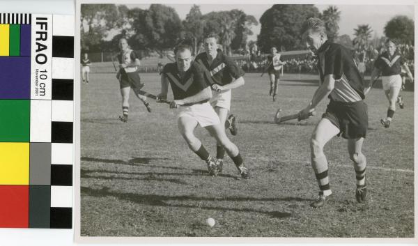 PHOTOGRAPH, b&w, hockey, Perth Hockey Carnival, WA vs VIC, Leederville Oval, 1952