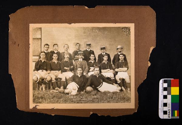 PHOTOGRAPH, b&w, mounted, soccer, 'N.S.W. v W.A.', 15 & 22 May 1909