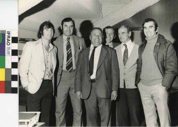 PHOTOGRAPH, b&w, soccer, group portrait