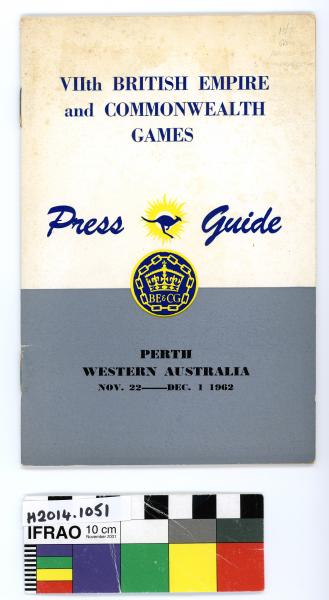 BOOKLET, press guide, VIIth British Empire and Commonwealth Games, Perth, 1962