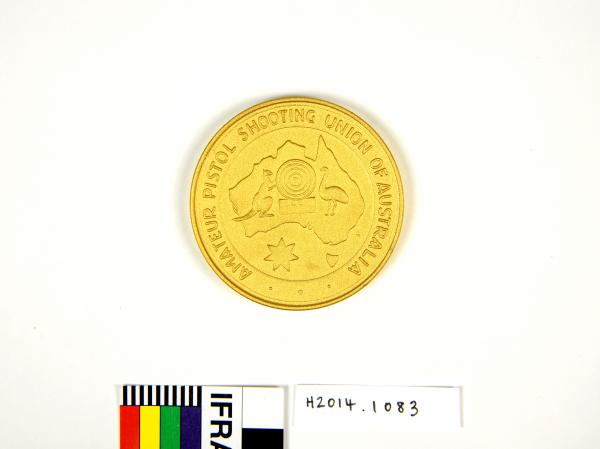 MEDAL, gold, Amateur Pistol Shooting Union of Australia, Beverley Watson, 1975