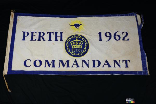 BANNER, games village, commandant's, British Empire and Commonwealth Games, Perth, 1962