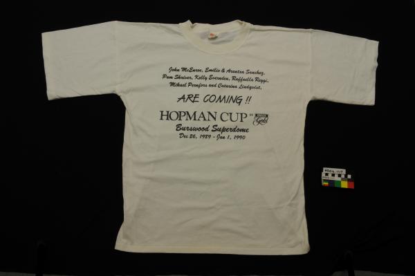 T-SHIRT, male, white, Hopman Cup, 1989-1990