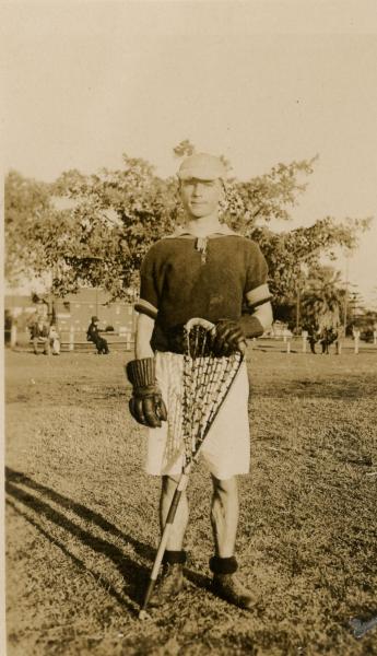 PHOTOGRAPH, b&w, portrait, Sid Hearse in lacrosse uniform, Perth