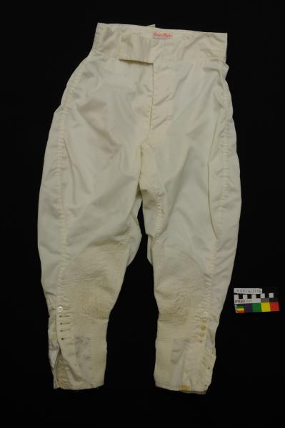 JOCKEY SILKS, pants, cream nylon, Frank Moore, 1950s