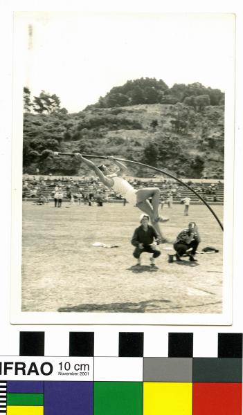 PHOTOGRAPH, b&w, athletics, pole vault, Trevor Bickle