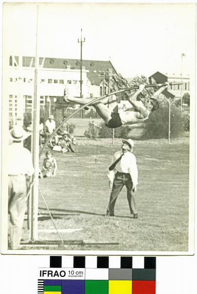 PHOTOGRAPH, b&w, athletics, pole vault, Trevor Bickle