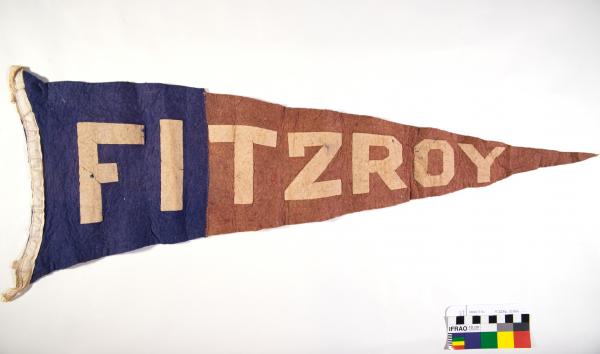 PENNANT, football, blue and red felt, East Fremantle FC V Fitzroy, 1923