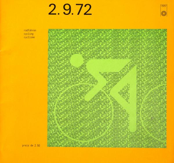 PROGRAMME, cycling, 1972 Munich Olympic Games