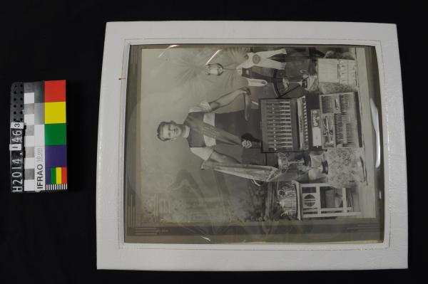 PHOTOGRAPH, framed, b&w, cycling, portrait, Horrie Marshall, 1929