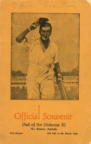 PROGRAMME, cricket, Western Australia v Victoria, 1928