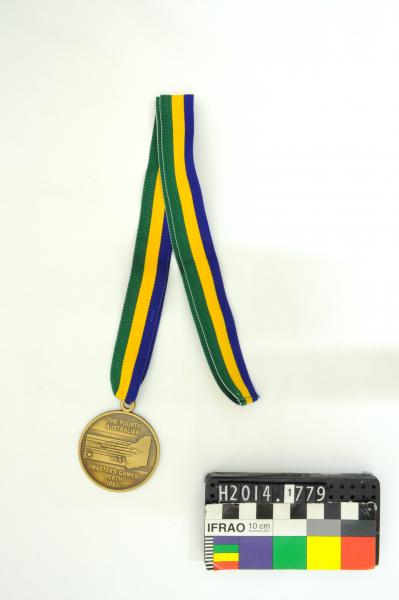 MEDAL, gold with ribbon, commemorative, ‘THE FOURTH/ AUSTRALIAN MASTERS GAMES/PERTH/ 1993’