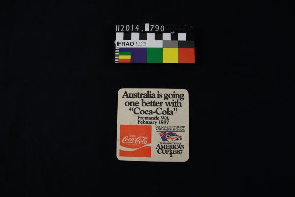 DRINK COASTER, 'Coca Cola', America's Cup, 1987