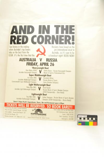 POSTER, block mounted, boxing, Australia vs Russia